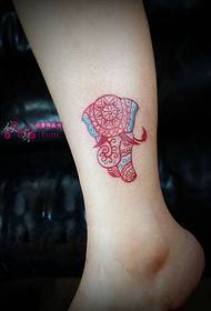 schattige kleine kleur zoals enkel tattoo foto