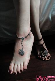 sexy crown pendant anklet tattoo picture