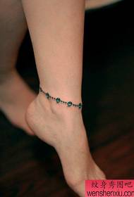 girl's ankle at the exquisite popular anklet tattoo pattern