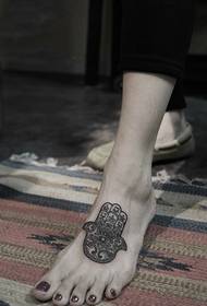 faʻailoga Sanskrit palm print instep tattoo ata