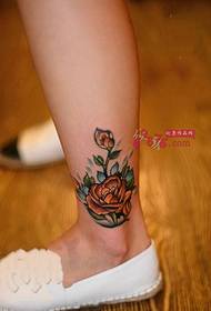 fashion rose ankle tattoo picture