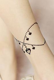 Lányok lába hölgy stílusú gyönyörű boka tetoválás kép