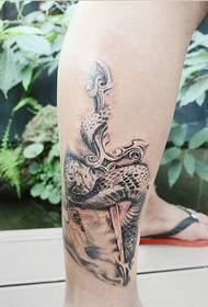 fashion beautiful ankle personality snake tattoo pattern picture