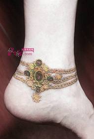 immagine tatuaggio caviglia personalità catena d'oro 49038 - Creative Chicano Ankle Tattoo Picture