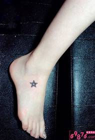 peito do pé moda pequena estrela tatuagem imagem 49348-meninas tornozelo flor olho tatuagem padrão imagem
