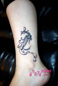 Picha rahisi ya Uwekaji Tattoo wa Phoenix Totem Ankle