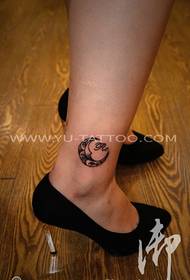 Foot Totem Moon Tattoo Pattern
