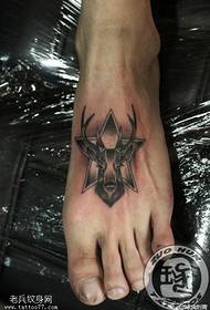 Tatuajele cu cinci vârfuri antilope la gleznă sunt împărtășite de tatuaje 49721-Femeile de gleznă Culoare Pentagram Tatuaj