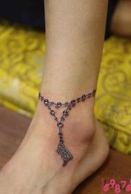 Anklet úr pictiúr patrún tattoo beag