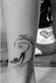 osobnost ženské kotník krásná kočka tetování obrázek obrázek