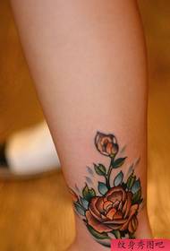 an ankle rose tattoo maitiro