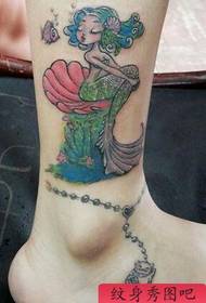 kadın ayak bileği deniz kızı halhal dövme işleri