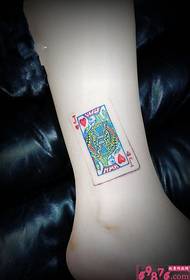 poker cuore rossu j ankle tatuatu di stampa