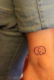 Simplified Elephant Tattoo Pattern