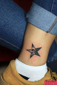 Ankle five-pointed star tattoo pattern by tattoo pattern  50158-Foot Monroe Tattoo Pattern