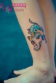 cute little elephant head and ankle tattoo picture