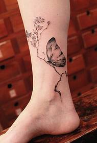 tetování na motýlích nohou na větvi květin 48697 - holky chodidla malé čerstvé kočičí tetování obrázky