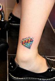 mode dames enkel mooie kleur diamant tattoo foto foto