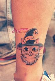 immagine di tatuaggio di moda alla caviglia gatto carino piccolo carino