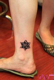 setšoantšo sa hexagonal sa linaleli sa ankle ea tattoo