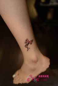 ຕີນຮູບ bow tattoo ສົດຂະຫນາດນ້ອຍ