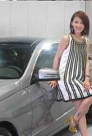 Beautiful glamorous beautiful car model foot tattoo pattern picture