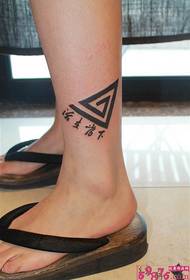noga kreativni kitajski lik tattoo slike
