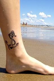девојки нозе сидро тетоважа слика шема шема