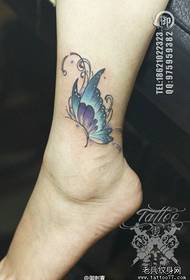 modello di tatuaggio farfalla color caviglia personalità femminile