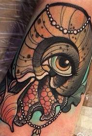 ფეხის snail tattoo ნიმუში სურათი