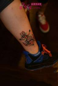 Europäisches Boot Anker Mode Knöchel Tattoo Bild