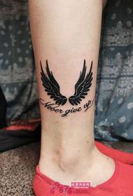 Obraz tatuażu angielskiego skrzydła anioła