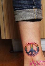voet regenboog kleur anti-oorlog LOGO tattoo foto