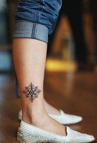 Ankle Fashion Snowflake Tattoo Duab