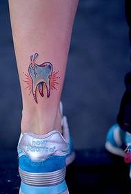 cute lytse tosken ankle tatoeage foto