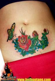 midja rekommenderas fjäril stora Flower tatuering mönster