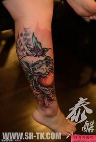 foot pansy skull 1 tattoo ຮູບແບບ