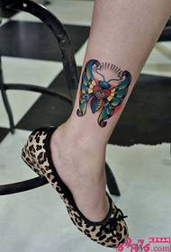발목 아름다운 나비 나비 문신 사진