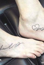 Couple domineering English tattoo pattern