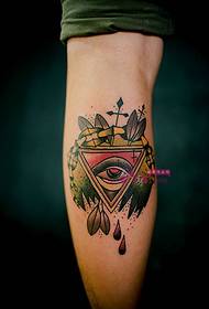 radošs trīsstūra acs teļa tetovējuma attēls