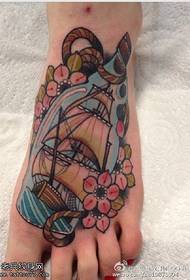 Instep kleur seilboat tattoo patroan