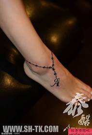 personalità del piede AT Tatuaggio a catena con perline