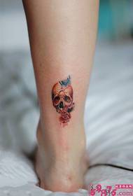 Creative Little Ankle Tattoo Picture 49212 - กะโหลกศีรษะ灵美女美女创意创意 Creative สักรอยสักภาพ