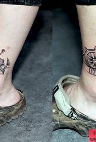 Ankle creative anchor tattoo works