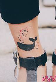 Imatge adhesiva del tatuatge de l'art de les balenes