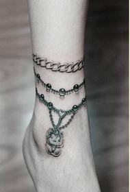 Mode Frauen schöne Fußkette Kitty Katze Tattoo Muster Bild