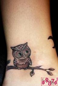 Татуировка с изображением милой совы