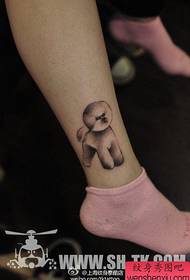 girls legs cute pop puppy tattoo pattern