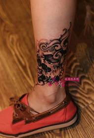 creative tattoo ສີຂີ້ເຖົ່າຂໍ້ຕີນ tattoo