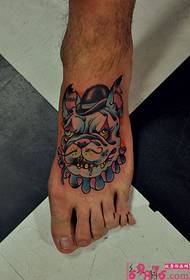 Fuß herrschsüchtig Hundekopf Tattoo Bild